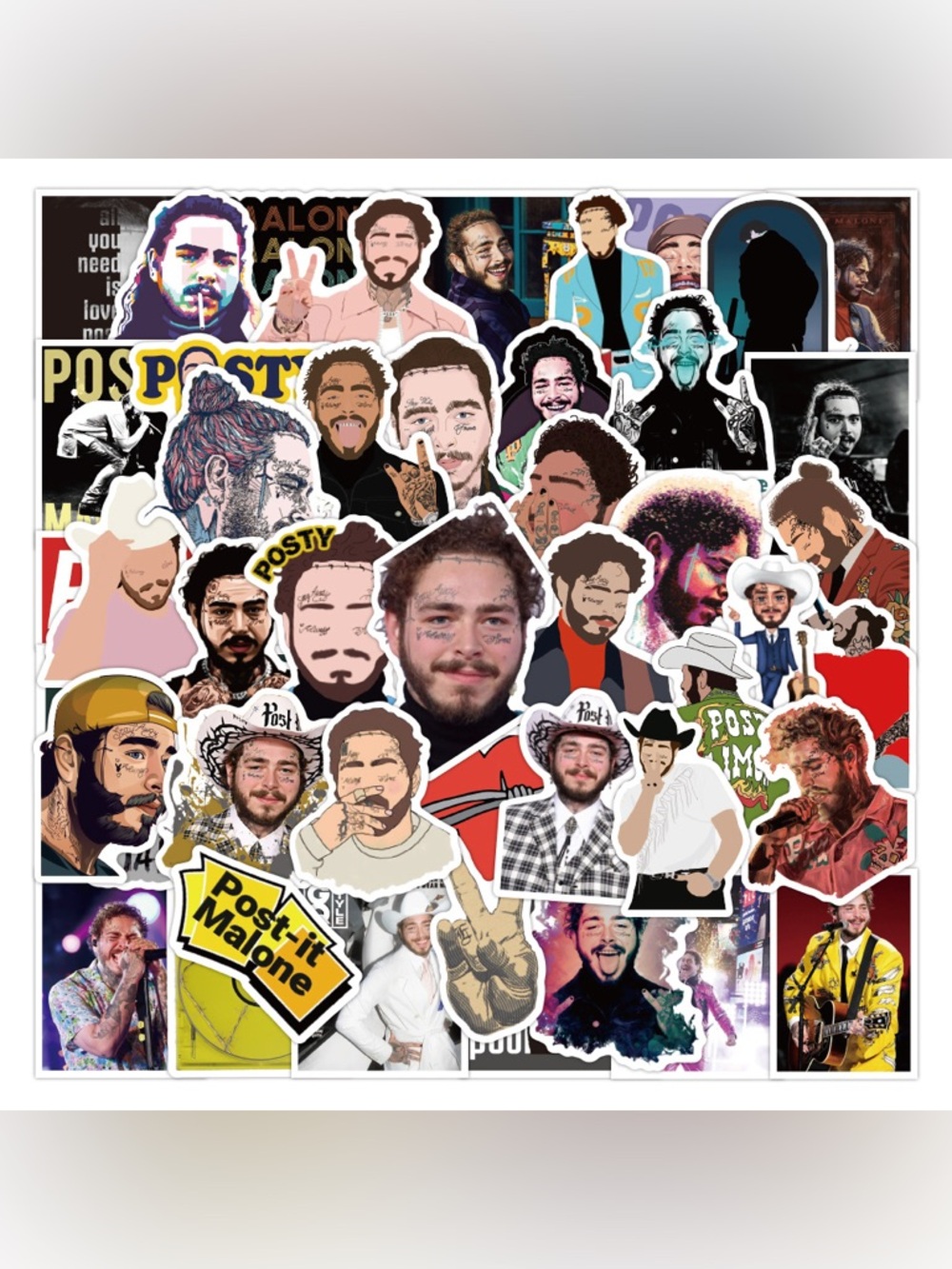 New Set of 50 Post Malone Stickers